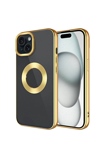 Rivor Apple iPhone 15 Uyumlu Kılıf Kamera Çıkıntılı Kenarları Renkli Şeffaf L...