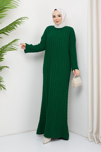 Pamuk Butik Γυναικείο πλεκτό φόρεμα με πλεκτά μαλλιά