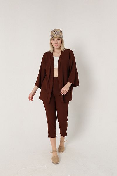 SEVENLINE WOMEN'S KIMONO BÜRÜMCÜK TOP AND BOTTOM SET