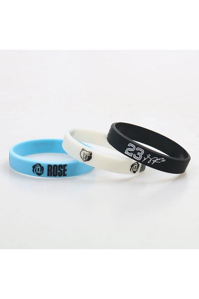 PurpleJam Basketball Nba Derrick Rose Memphis Bracelet Set of 3 Bracelets