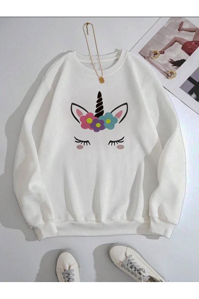 Serays moda Hanorac de iarnă pentru fete cu imprimeu Pony Horned