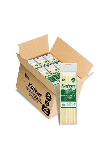 KAFEM Bambu Çöp Şiş 25 cm 3 Mm 100 Lü X 50 Paket