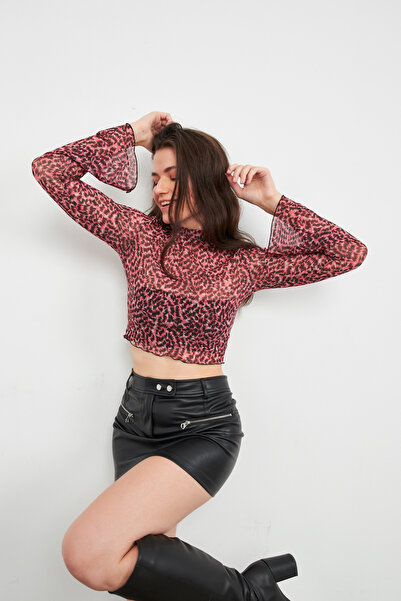 Bipantolon Γυναικεία αποξηραμένη τριαντάφυλλο μαύρη μπλούζα με μοτίβο ισπανικ...