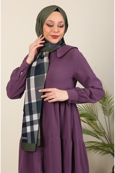 ERGÜL Medina Silk Patterned Plaid New Season Shawl