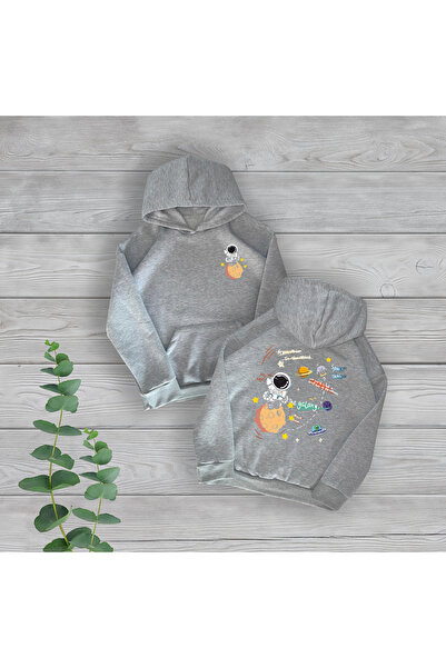 TexKid Унісекс-светр оверсайз з принтом «Космонавт» на грудях і спині