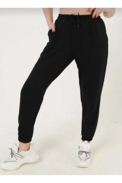 UYN SPORT Μαύρο γυναικείο αθλητικό κοστούμι με ψηλή μέση και ελαστική μέση Joggerrr