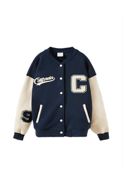 CERENCE AKÇA OKULCUNUZ California Yazılı Unisex Şardonlu Bomber Ceket