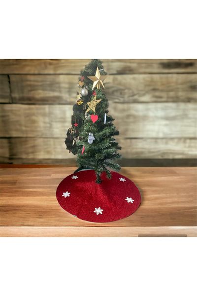 Mini Tasarım Atölyem Red Christmas Tree Skirt/Cover
