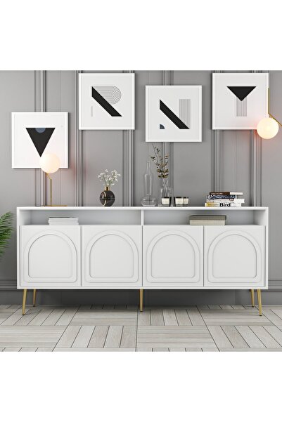 Variant Mobilya Marsilya Konsol - Beyaz / Altın