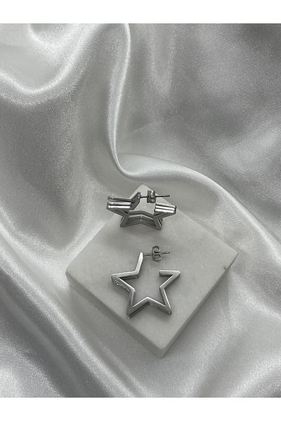 Yıldız Accessory Steel Star Earrings (with Gold and Silver Color Option)