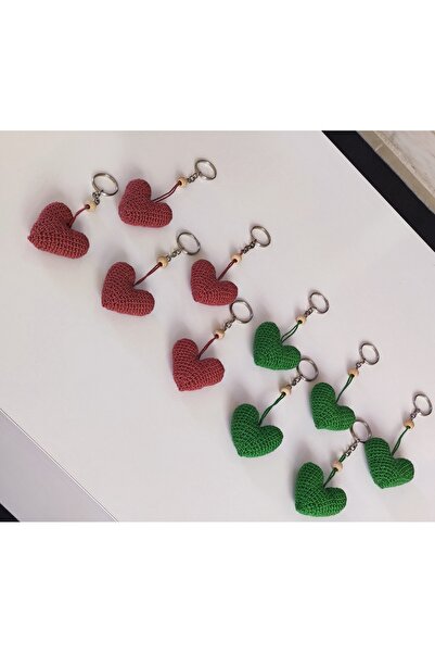 tasarımcı Amigurumi Kalp Anahtarlık ( 10 adet )