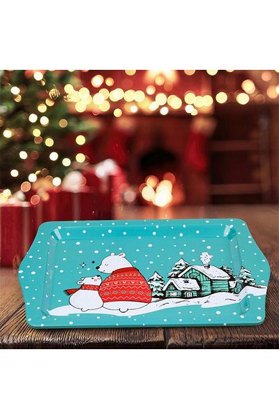 Myros Green Polar Bear Mini Metal Tray