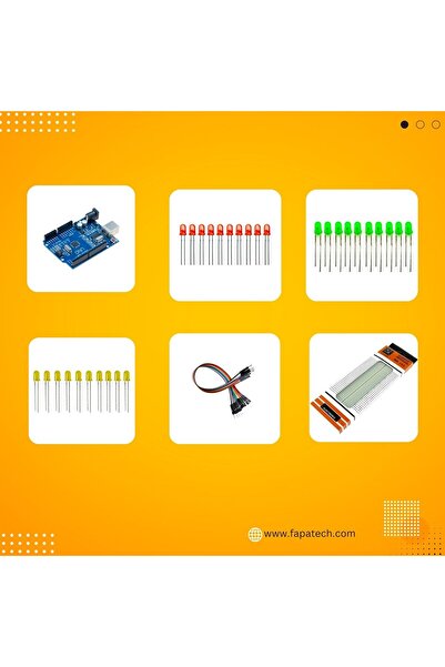 Fapatech Arduino İle Trafik Lambası Yapım Proje Seti - E-Pdf İçerikli