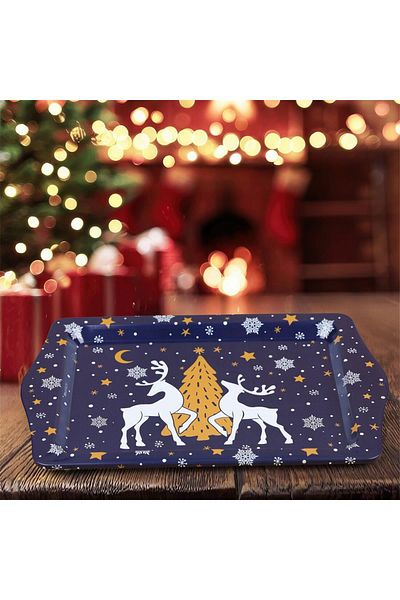 Myros Navy Blue Classic Deer Mini Metal Tray