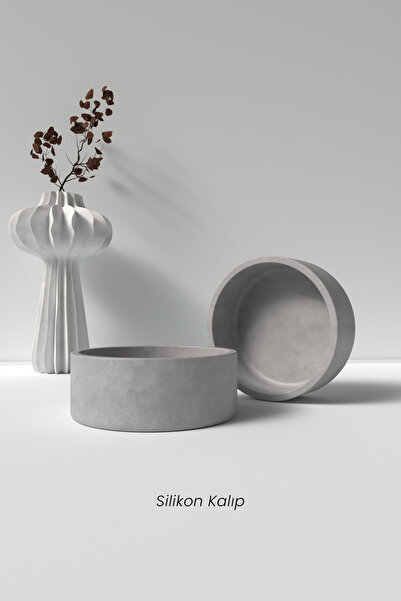 Cageartstudio Beton Mumluk / Saksı Silikon Kalıp - Dekoratif Beton Mumluk Kalıbı Beton/Mum Yapım Malzemeleri