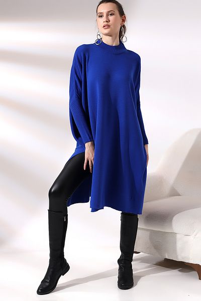Devinka Women's Oversize Long Slit Knitwear Poncho Sweater