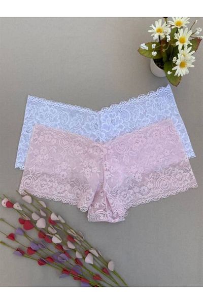 GECKO COLLECTION Γυναικεία σώβρακα Gecko Lace - Fantasy Shorts Boxers, 2 τμχ