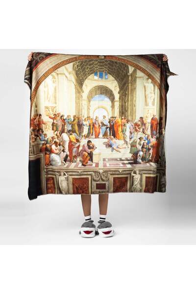 The Lucid Lab Atina Okulu - Scuola Di Atene Polar Tv Battaniyesi