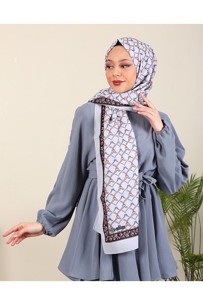 hijabchi Mătase Medina gri deschis - șal cu model de apă, într-o nouă serie
