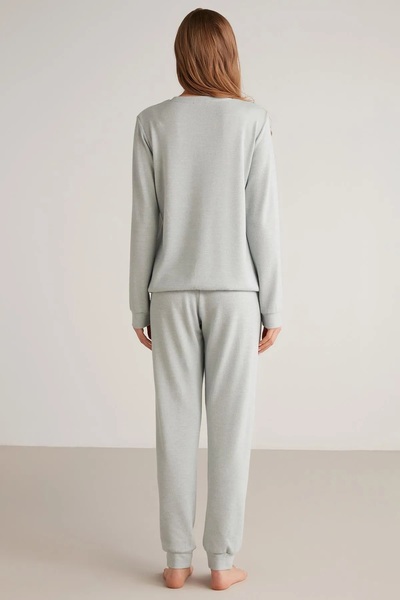 Catherine's CATHERİNES UZUN KOLLU YUMUŞAK DOKULU UZUN KOLLU KADIN PİJAMA TAKIM 2428