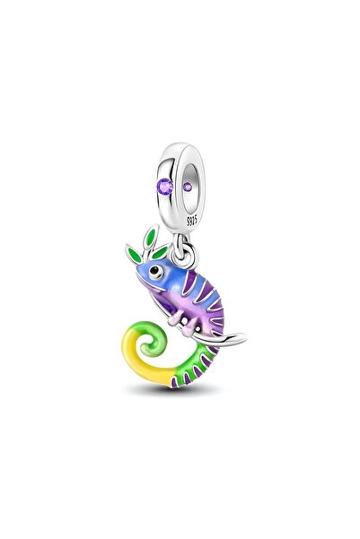 Corney Design Renk Değiştiren Bukalemun Gümüş Charm 925 Ayar