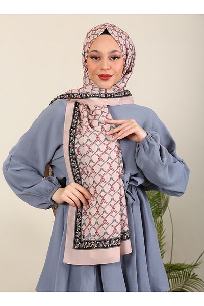 hijabchi Σειρά Water Shawl Silk Medina με εισαγόμενα σχέδια - Νέες συλλογές |   Σολομός