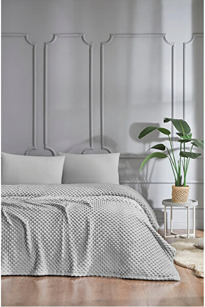 Özdilek Gri Tek Kişilik Çantalı Tomurcuk Battaniye 150 x 200