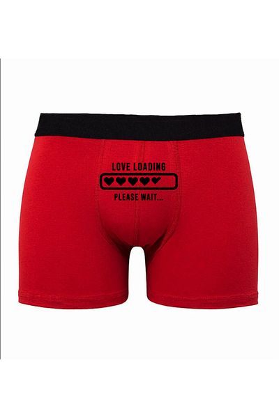 TexKid Ανδρικό Man Red Boxer - Love Loading Printed, Fun Gift