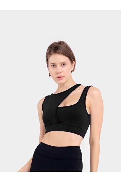 Stage Activewear Omuz Detaylı Siyah Bra