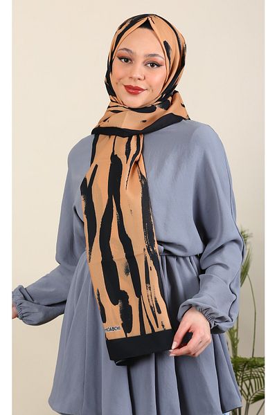 hijabchi Şal Medina importat cu model zebră - colecţii noi |   Aur