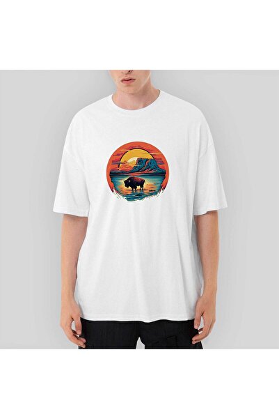 Z zepplin تي شيرت أبيض كبير الحجم من Bufola in The Oasis