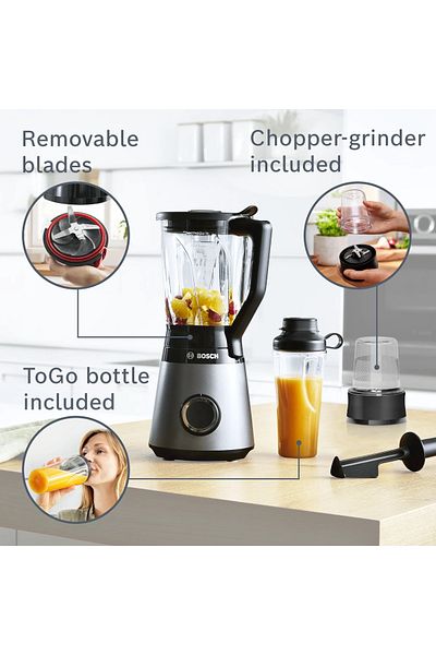 Bosch Vitapower Serie - Blender with Glass Bowl, 4 1200 W Silver
