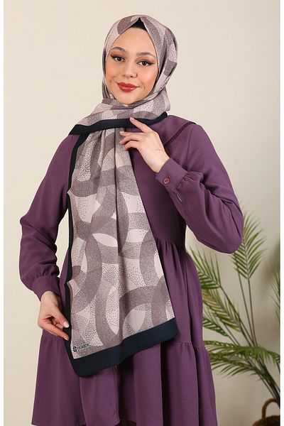hijabchi Σειρά δαχτυλιδιών με μοτίβο Medine Silk Shawl - Νέες συλλογές |   Βιζόν - Μαύρο