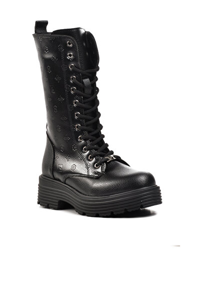 Pierre Cardin PC-52402 Černé vzorované dámské boty s fleecem uvnitř