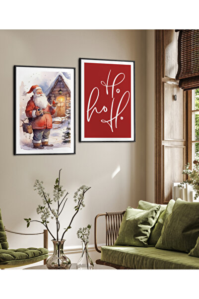 HOMEPACK Διπλό σετ Πίνακας με κορνίζα Santa Claus Christmas Series Αφίσα Διπλ...