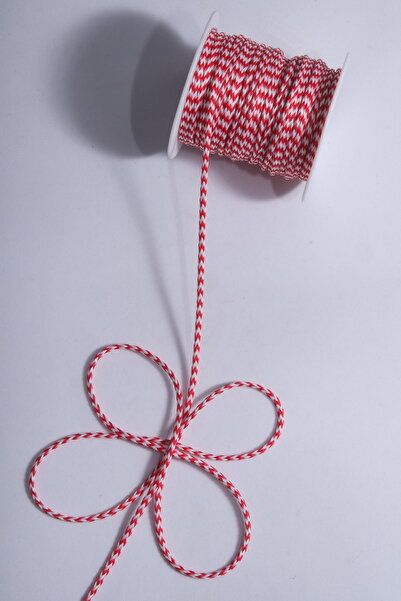 Eskişehir hobi sanat Knitted 2 mm 20 Meter Red and White Martenitska String L...
