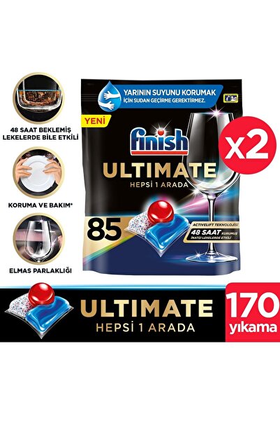 Finish Ultimate Bulaşık Makinesi Deterjanı 85 Kapsül x 2 Adet