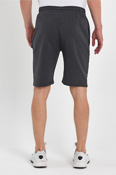 mmetalic Regular Fit Yanları Cepli Kalın Kumaş Rahat Kesim Erkek Antrasit Şort