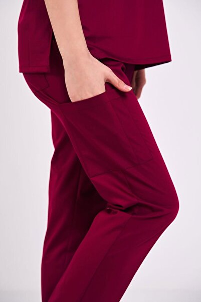 Owlet Medikal Lycra Cherry Zipper Detailed Surgical Uniform Set