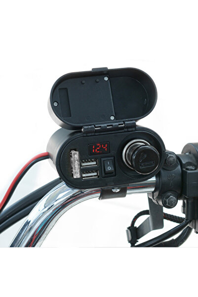 Motorobit CD-3068 Su Geçirmez Çok Fonksiyonlu Çift USB Şarj Cihazı ve Çakmaklık