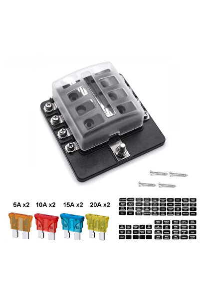 Motorobit 8 Kanal Oto Bıçak Sigorta Kutusu - Ledli