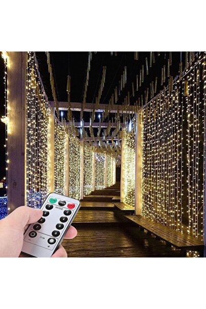 Kitir Shop ANİMASYONLU 8 FONKSİYONLU UZAKTAN KUMANDALI GÜNIŞIĞI SAÇAK PERDE PERİ LED (3 MT X 3 MT)