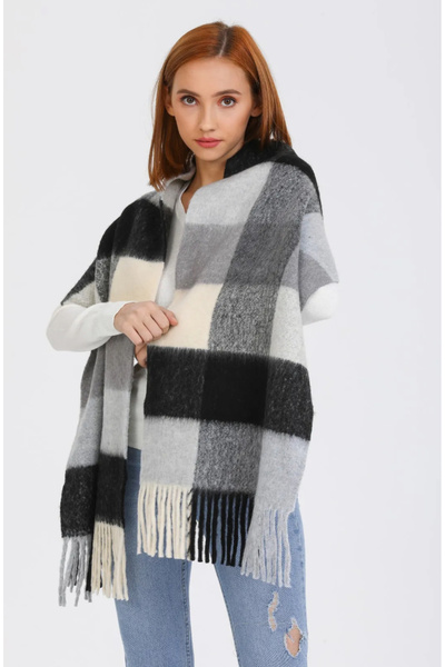 laviyonsa Eșarfă șal în carouri groase de iarnă