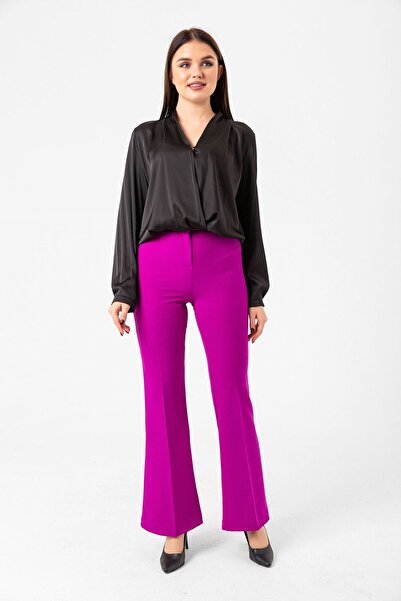 Swass Yüksek Bel Sahte Cepli İspantol Pantolon