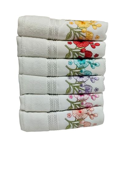 Özdilek 6 Pieces Azalea Embroidered Towel Model 22-08