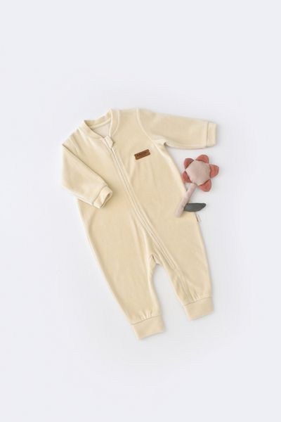 BabyCosy Organic Velvet Zippered Jumpsuit