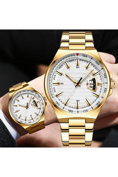 İSTLİV Men's Metal Cord Steel Case Wristwatch