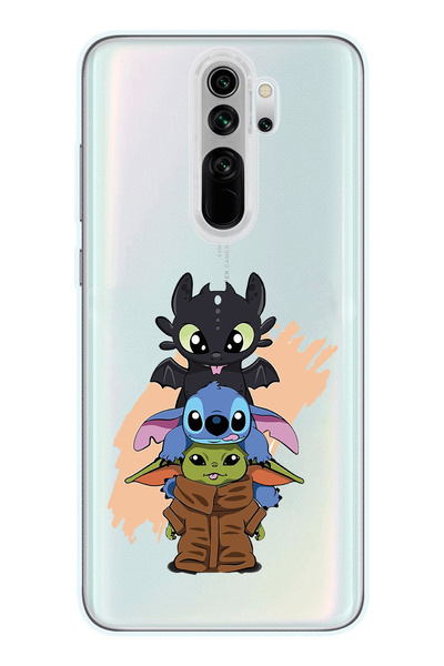 Magic Ring Redmi Note 8 Pro Uyumlu Sevimli Baby Yoda ve Stitch Desenli Şeffaf...