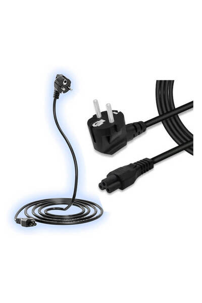 WOZLO C5 Yonca Power Kablosu - Notebook Laptop Adaptör Güç Kablosu - 3 Mt