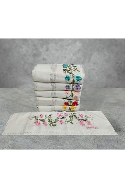 Özdilek 6 Pieces of Azalea Embroidered Towel Model 22-16